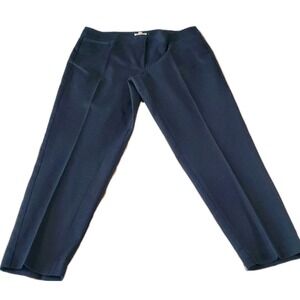 Eileen Fisher Women's cotton black pants Hi Rise Tapered Zip Some‎ Stretch Sz 14